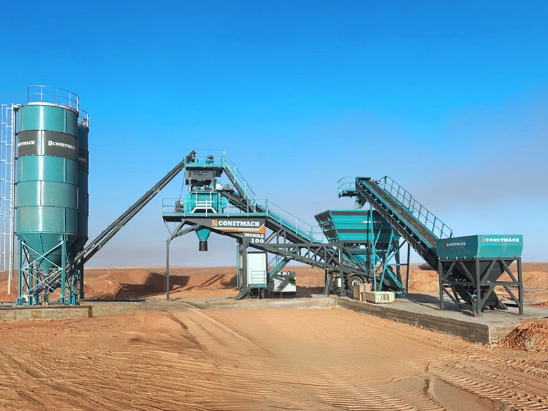 CONSTMACH Commissions MOBILE 100 Concrete Batching Plant in Libya