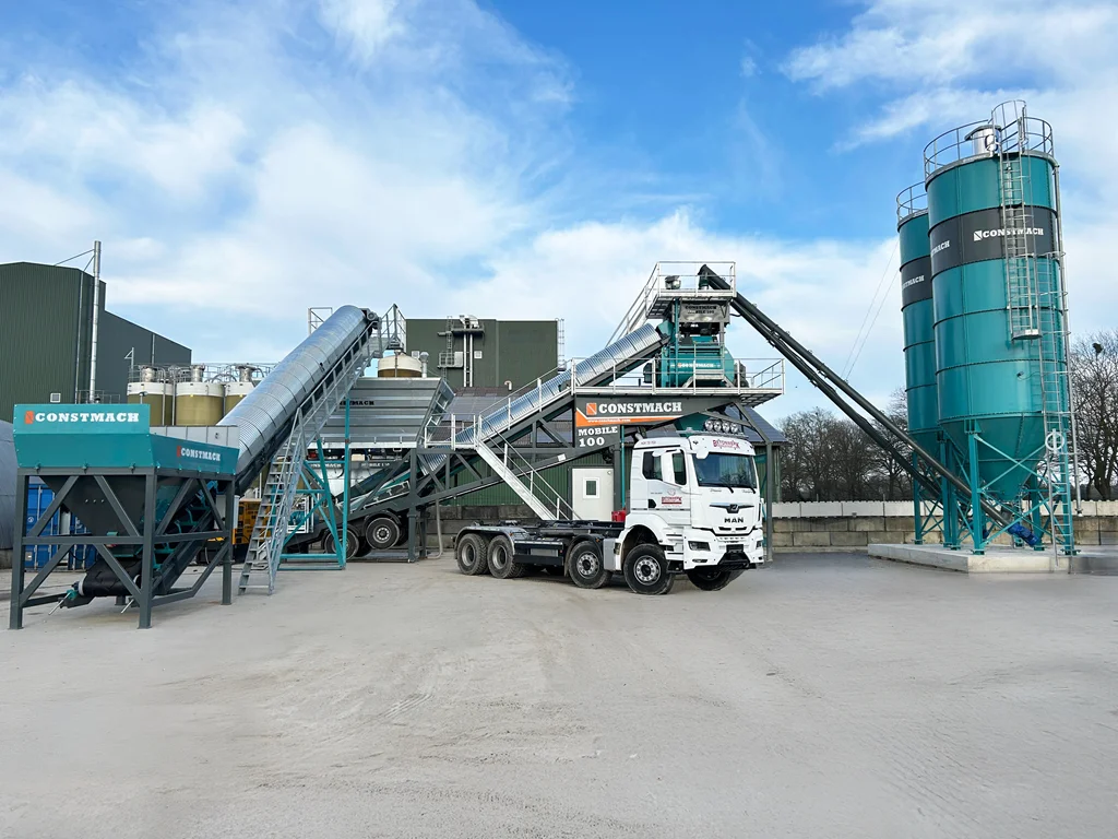 CONSTMACH Installs Mobile 100 Concrete Batching Plant in Germany