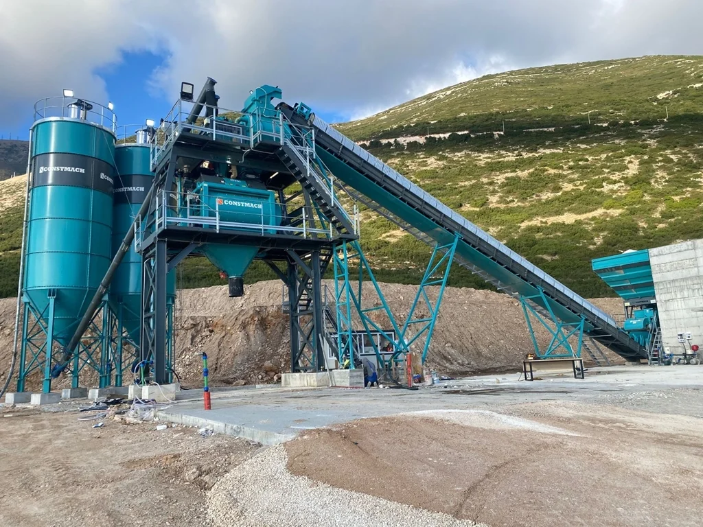 Stationary 120 Concrete Batching Plant Installed in Albania