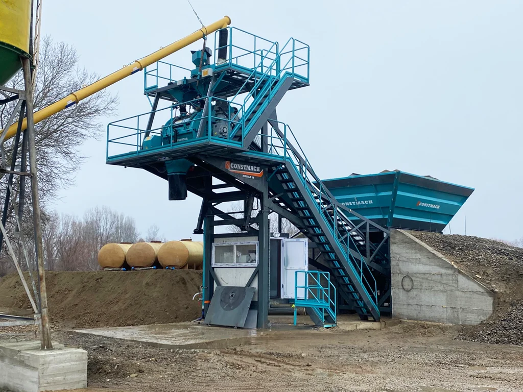 Mobile 30 Concrete Batching Plant Installed in North Macedonia