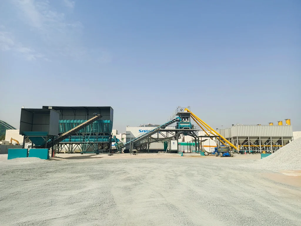 CONSTMACH Mobile 120 Concrete Batching Plant Installed in Abu Dhabi