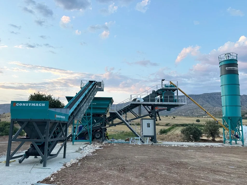 CONSTMACH Mobile 60 Concrete Batching Plant Installed in Siirt, Turkey