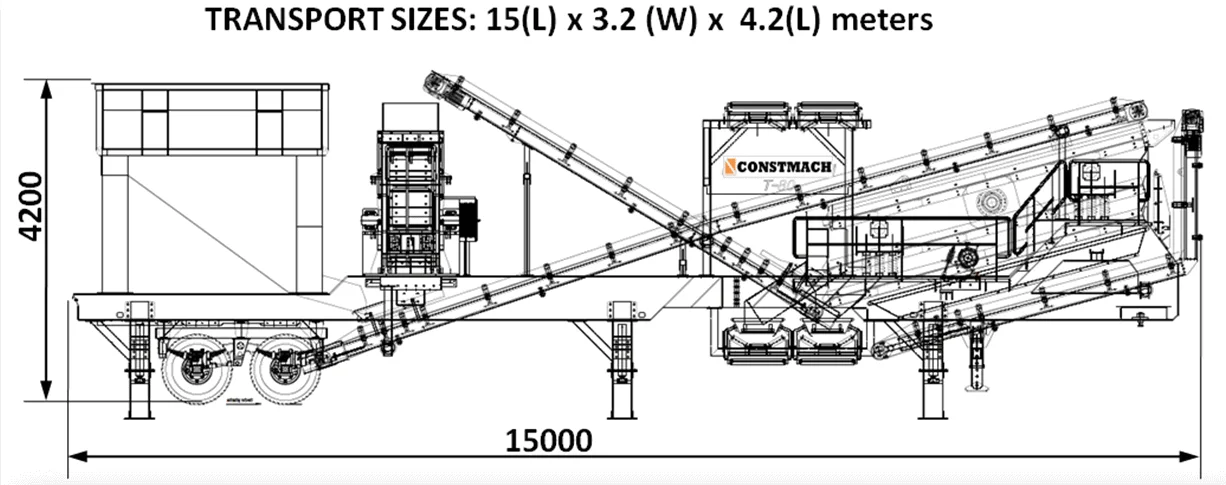 T-100 Mobile Tertiär-Prallbrechanlage Transport